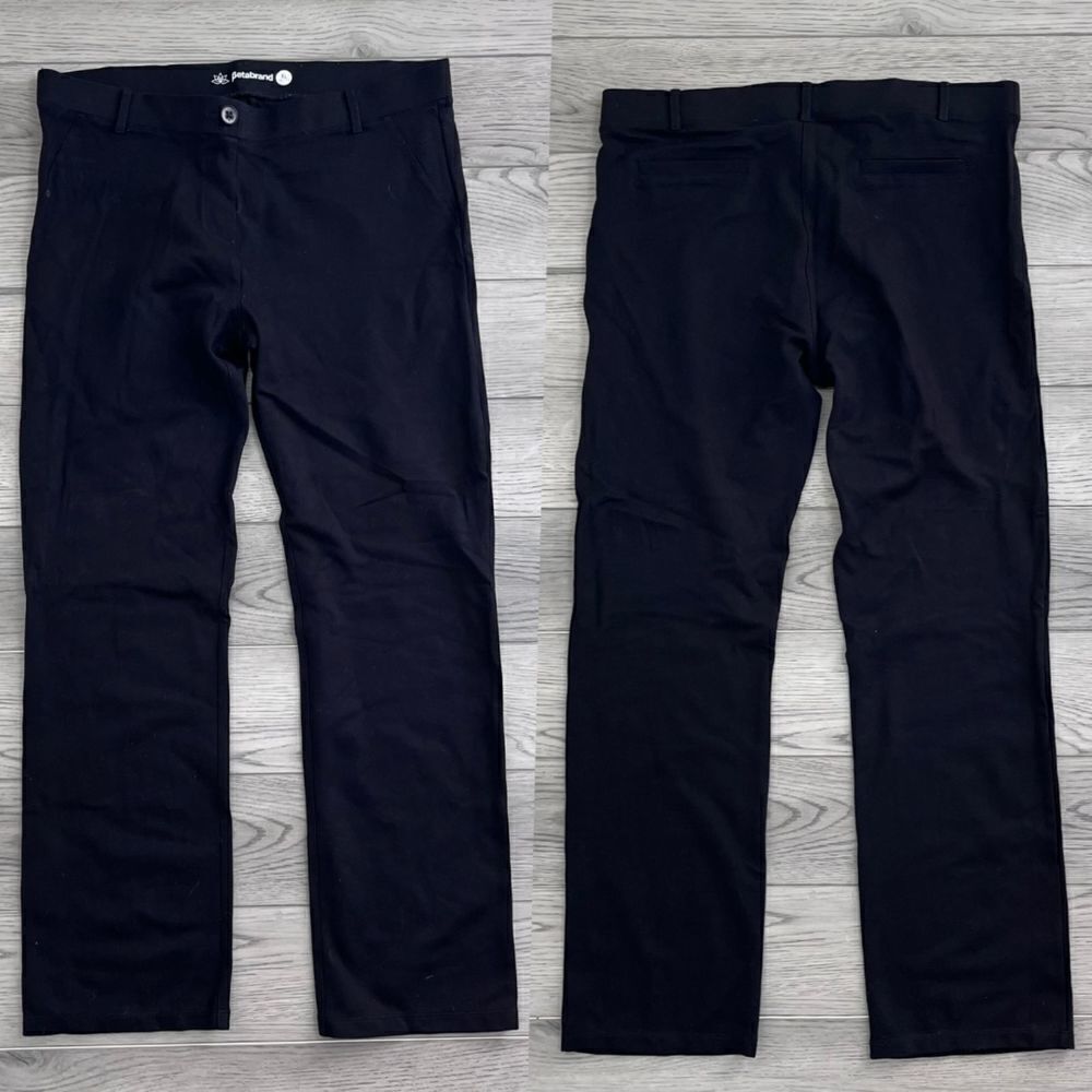 Betabrand Women Size XL Petite Black Straight Leg Pullon Pants Office Atheisure